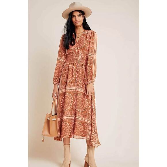Anthropologie Bardot Women’s Size 10 Large Mara Tiered Maxi Dress - Picture 1 of 8